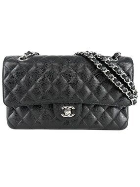 Chanel Shoulder Bag Quilted 25 Double Chain Flap Crossbody CC Logo Turnlock